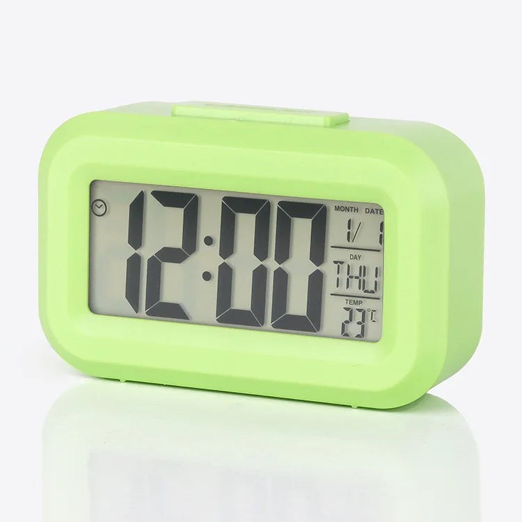 12/24h Led Digital Display Alarm Clock Home Bedside Battery Power Multifunction Snooze/Temperature Night Light Date Alarm Clock