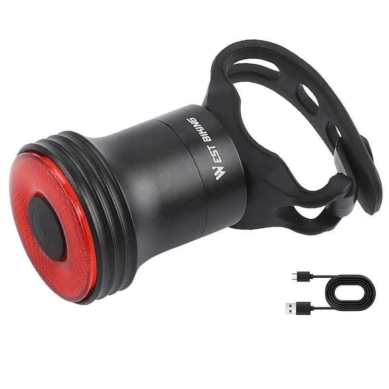 WEST BIKING Bike Tail Light Smart Sensing MTB Road Bike Rear Light  IPX6 Waterproof Type-C Charging Taillight Cycling Accessory