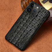 For iPhone 16 Pro Max 16 Plus 15Pro 15 11 12 13 14 Pro Shockproof Genuine Crocodile Leather Back Cover