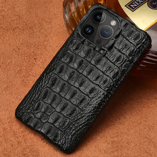 100% Natural crocodile Leather iPhone Case For iPhone