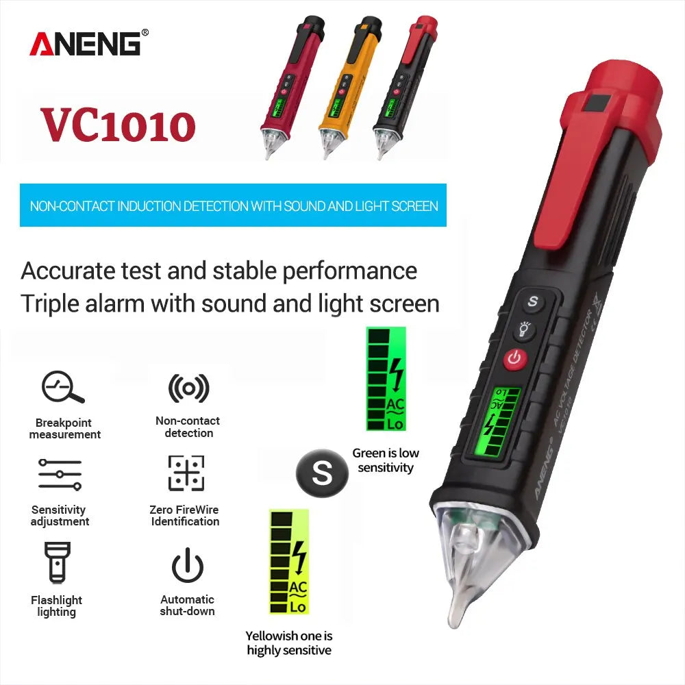 ANENG VC1010 Digital Smart AC/DC Voltage Detectors Non-Contact Tester Pen Meter 12-1000V Current Electric Sensor Test Pencil