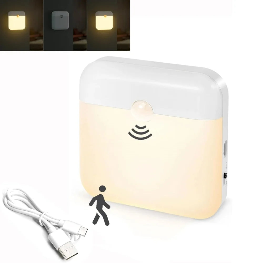 LED Smart Human Body Sensor Night Lights Emergency Automatic Lighting USB Charging Wireless Magentic Suction LED Cabinet Lights