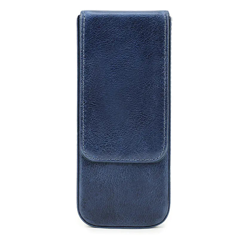 Aptus Praxis Handmade Leather 3-Pen Display Case with Magnetic Drawer