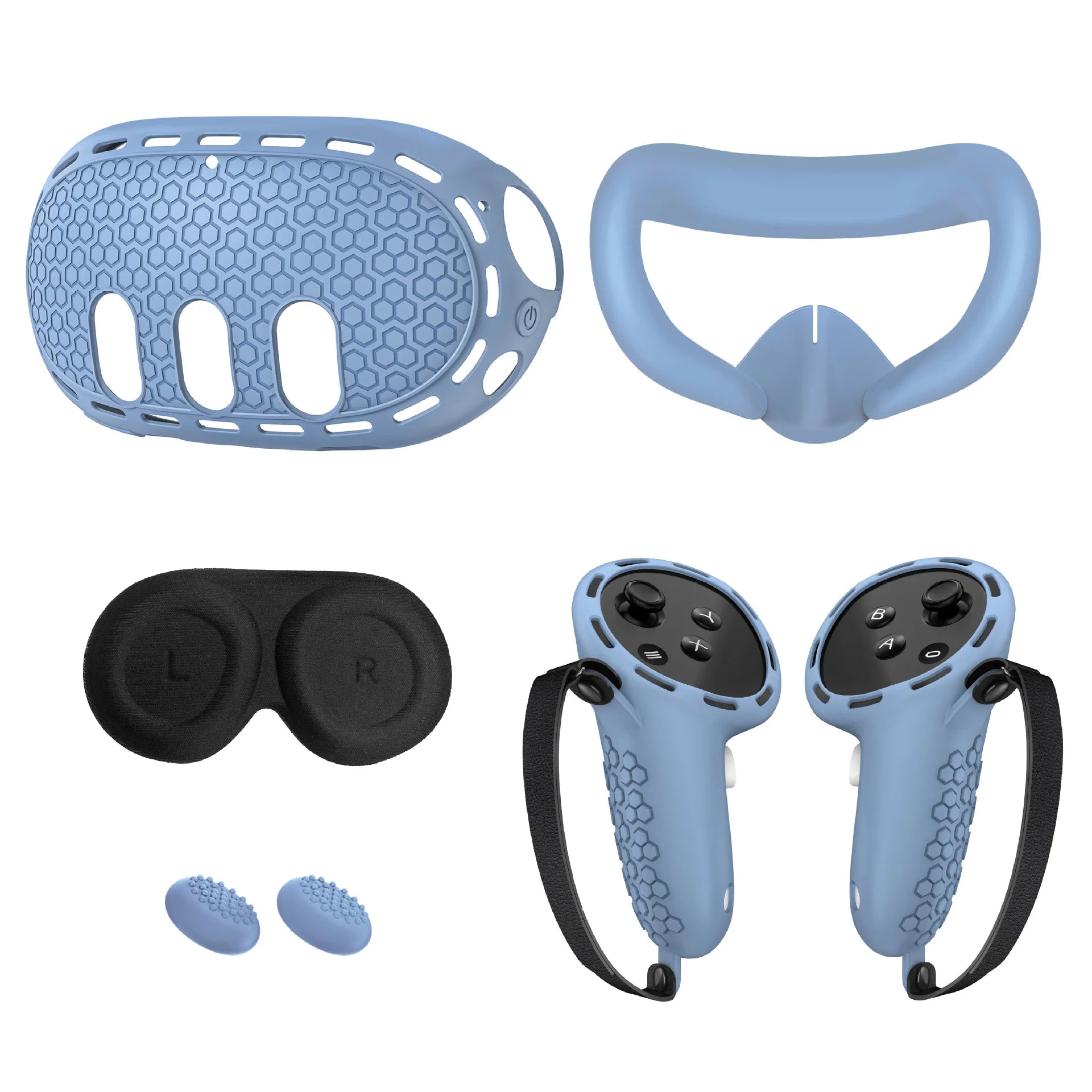 VR Accessories for Meta Quest 3, 4 in 1 Silicone Protective Case Set for Quest 3,Controller Grip Cover,VR Shell Cover,Face Cover
