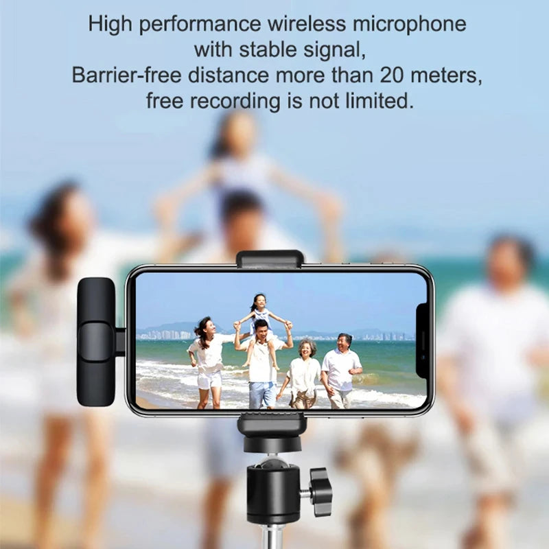 Mini Wireless Lavalier Microphone Windproof Wool Replaceable Lavalier Microphone for iPhone YouTube Vlog Audio Recording