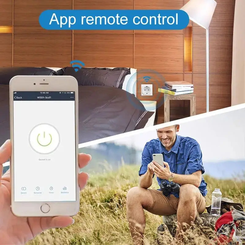 Smart Plug WiFi Socket EU 16A/20A With Power Monitoring Timing Function Works With Alexa, Google Home, Alice, SmartThimg