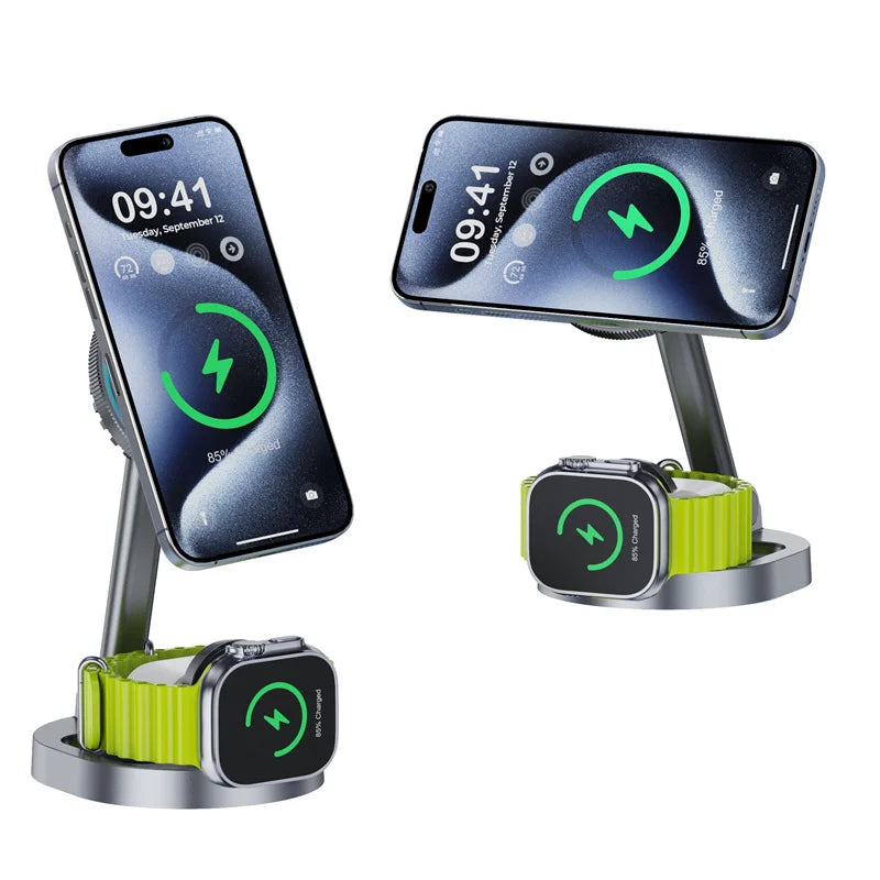 Cooling Fan 3 In 1 Magnetic Wireless Charger Stand for Magsafe iPhone 16 15 14 13 12 Pro Max Mini Fast Charging Station Dock