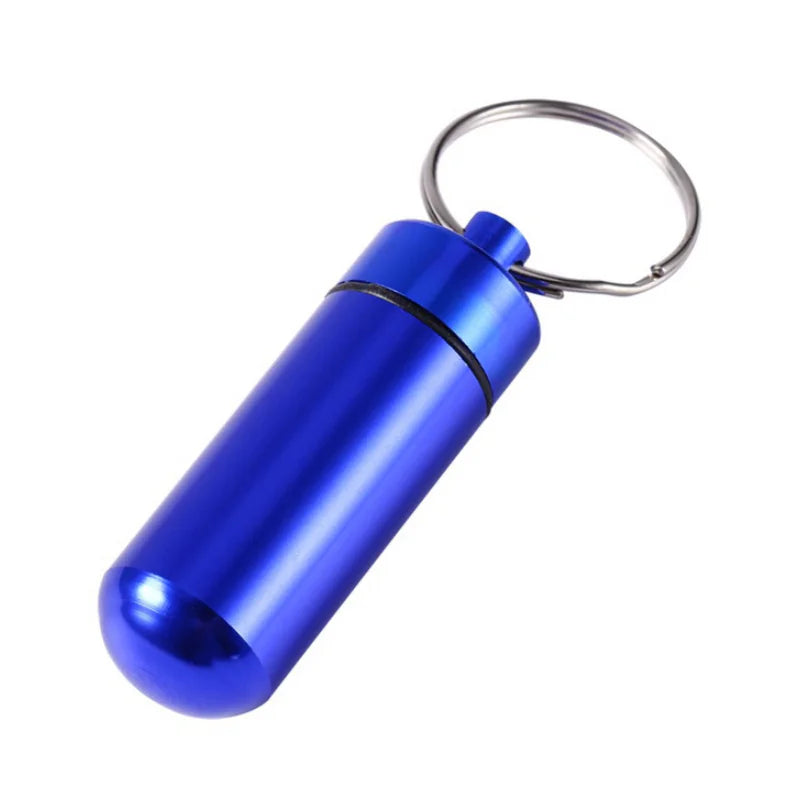 Outdoor Mini Waterproof Pill Bottle Keychain Holder