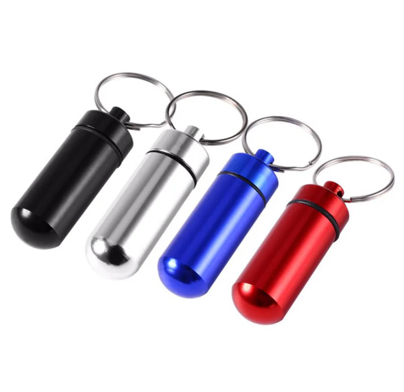Outdoor Mini Waterproof Pill Bottle Keychain Holder