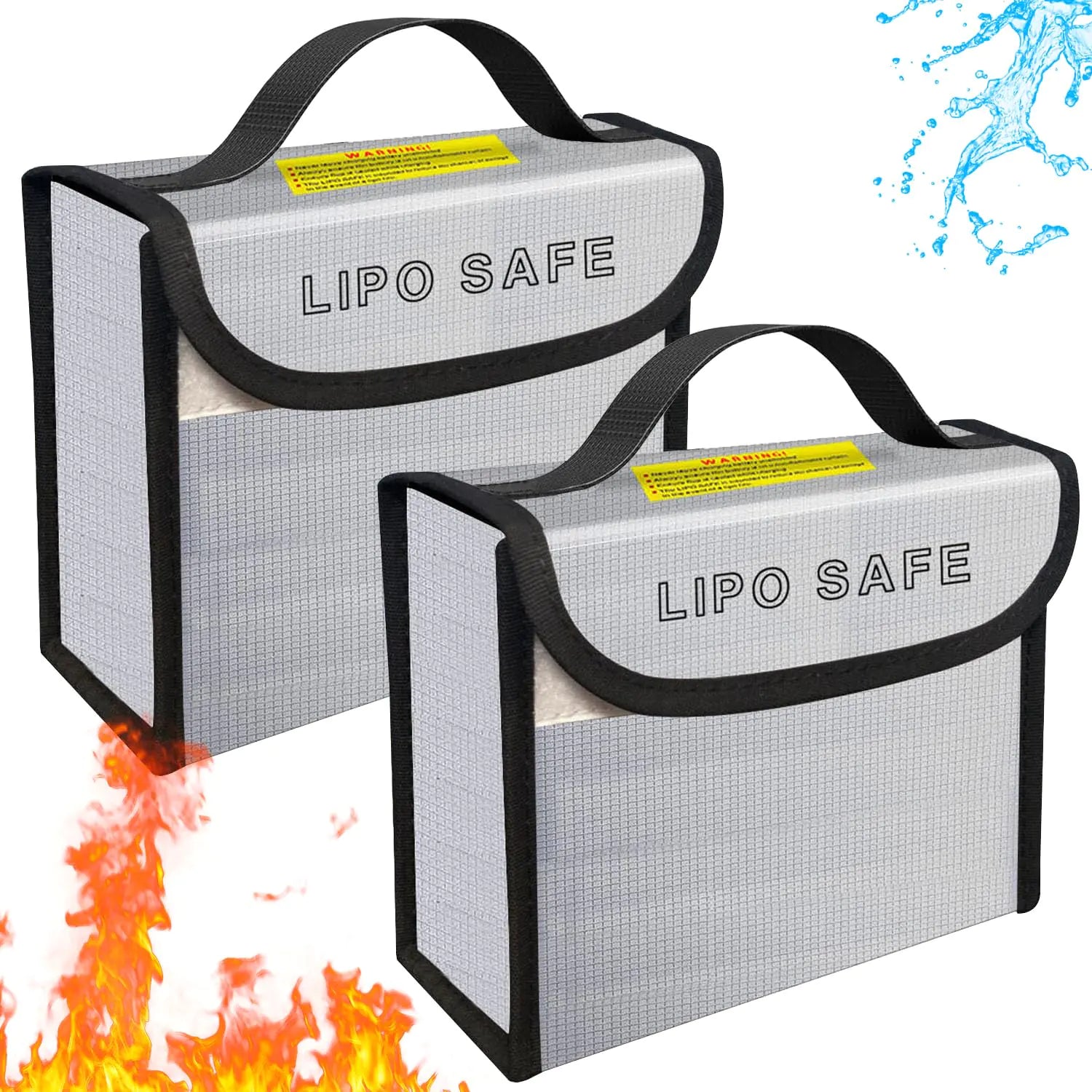 IANDAIROK 2PCS 185 * 75 * 150mm Lipo Battery Safe Bag Fireproof Charging Bag for RC Lipo Battery Pack Storage Charging Transport Home Office Travel Lipo Safe Storage Pouch