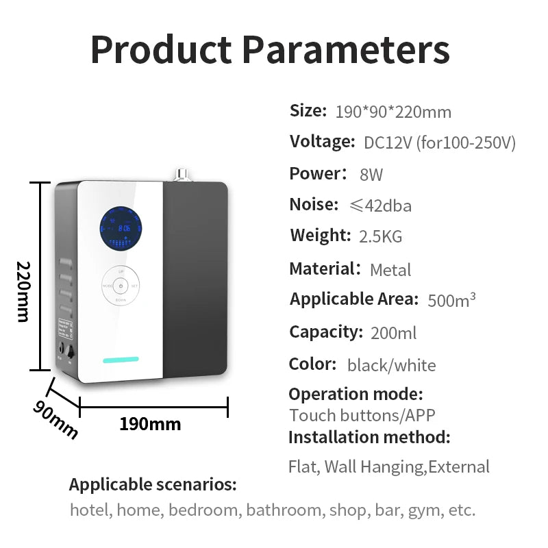 VanGogh360 Coverage of 1800 Square Feet Perfume Wifi Diffuser Electric Environmental Fragrance Air Freshener HVAC Smart Home