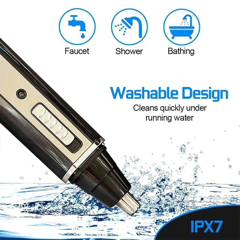 ‌Rechargeable 4in1 Multifunctional Trimmer for Men Painless Nose Ear Eyebrow Beard Hair Removal with LED Light Cordles