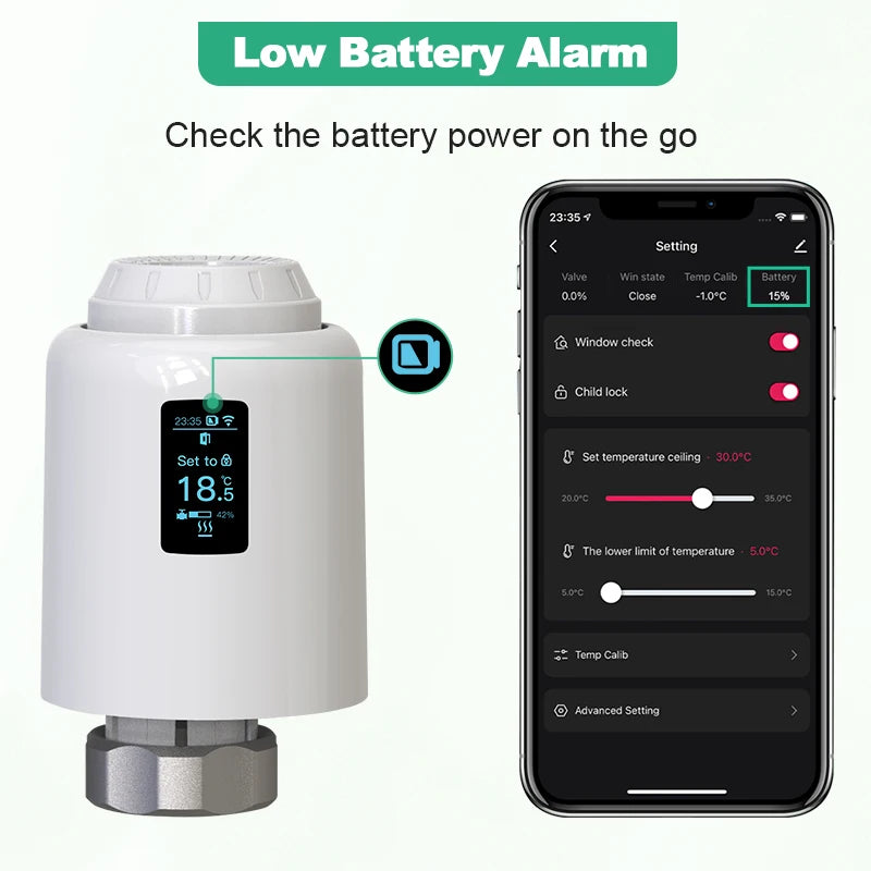 Tuya Smart Thermostatic Radiator Valve Wifi TRV Radiator Head Valve Thermostat Wifi Temperature Controller Alexa Google Home