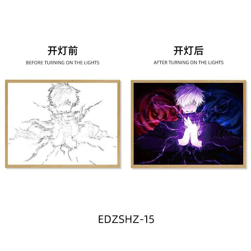LED Light Painting Anime Figure 2 23X31cm charge