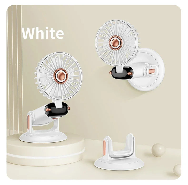 Handheld Mini Fan Portable USB Rechargeable, Foldable Neck Fan with 5 Speeds & Phone Holder, for Outdoor/Desk Use, Lightweight