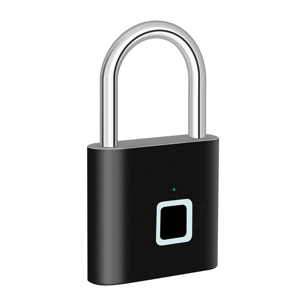Keyless USB Charging Fingerprint Lock Smart Padlock Waterproof Door Lock 1sec Unlock Portable Anti-theft Padlock Zinc