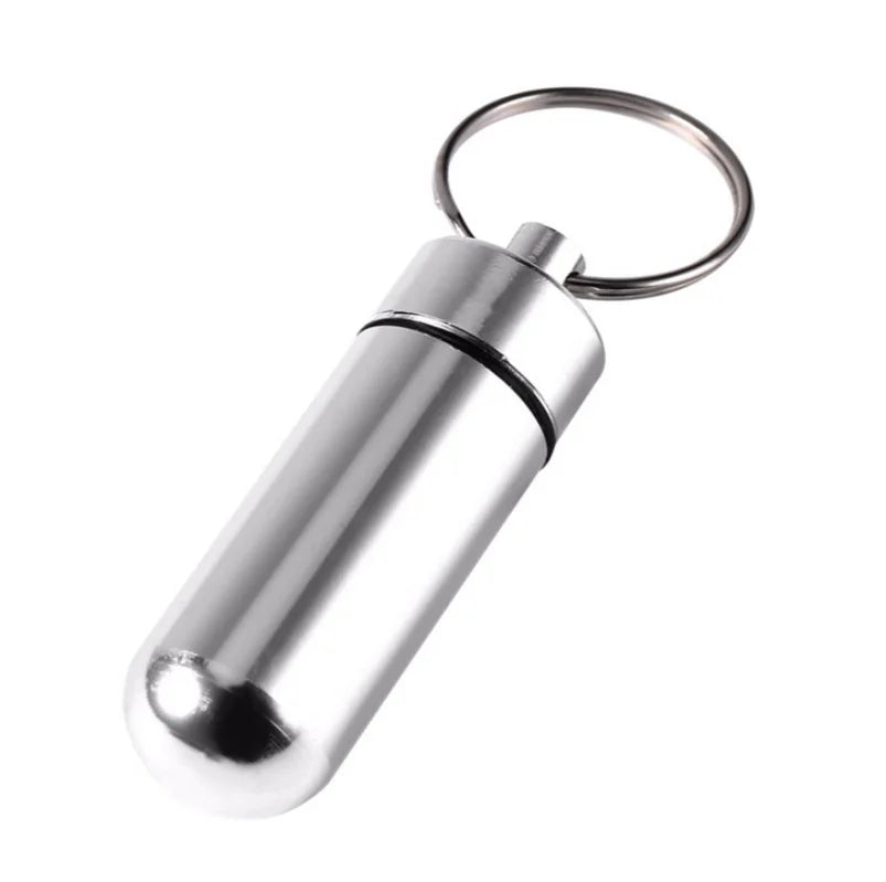 Outdoor Mini Waterproof Pill Bottle Keychain Holder