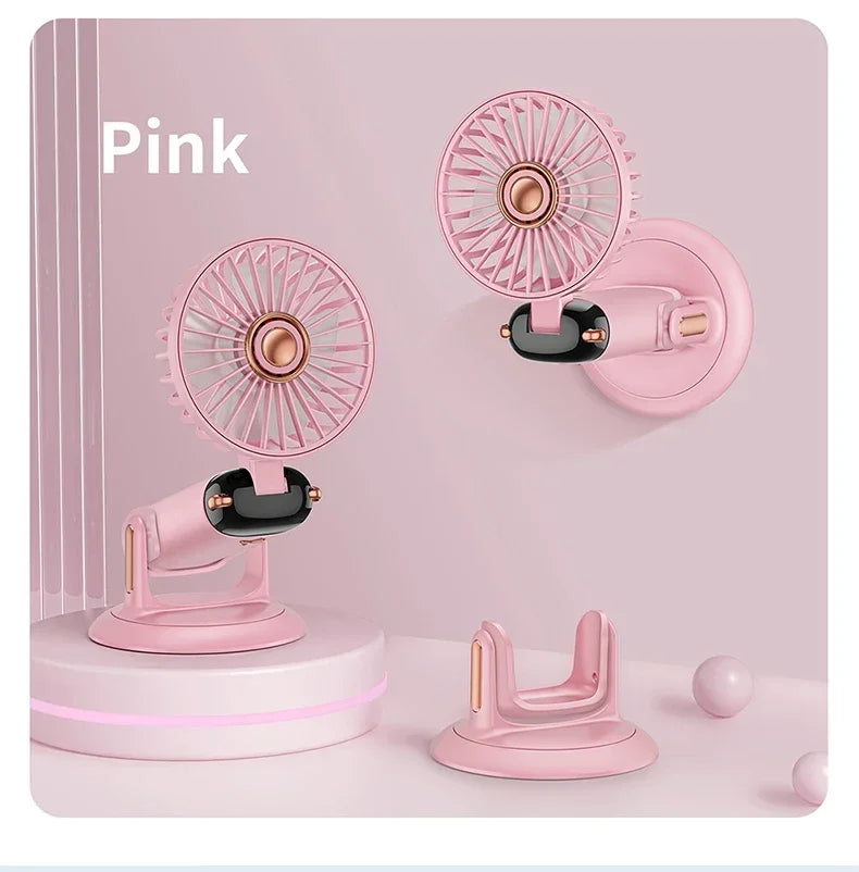 Handheld Mini Fan Portable USB Rechargeable, Foldable Neck Fan with 5 Speeds & Phone Holder, for Outdoor/Desk Use, Lightweight