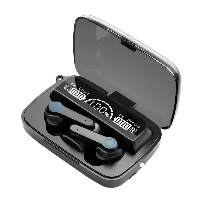 TWS Earbuds Earphone M10 Intelligente Touch Control Wireless Bluetooth-compatible Headphones Waterproof LED Display With Mic black
