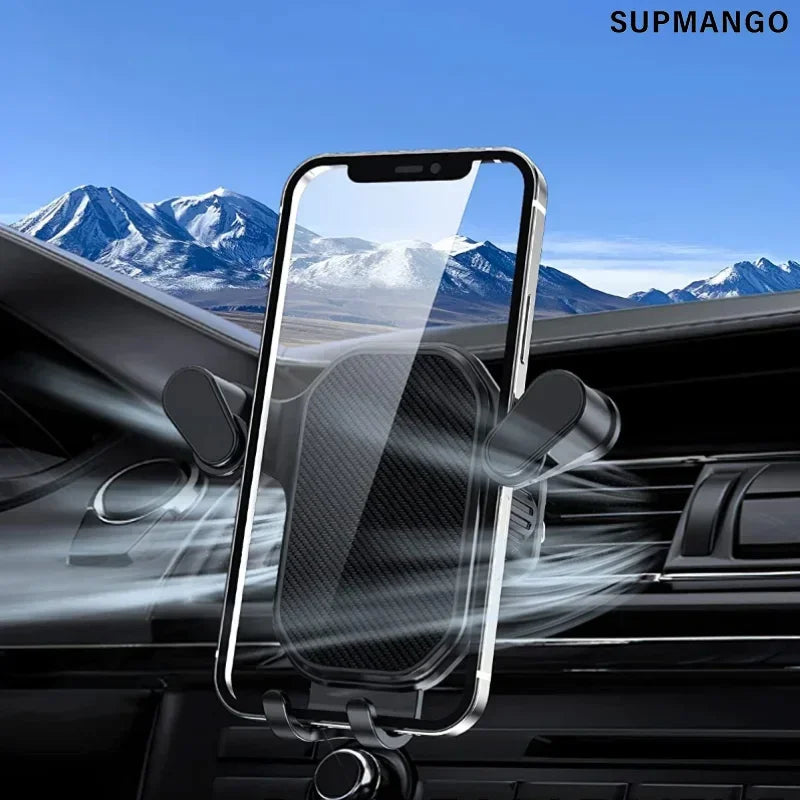 New Gravity Car Phone Holder Air Vent Hook Phone Mount 360-Degree Rotation Smart Phone Holder for Car One-Hand Placement