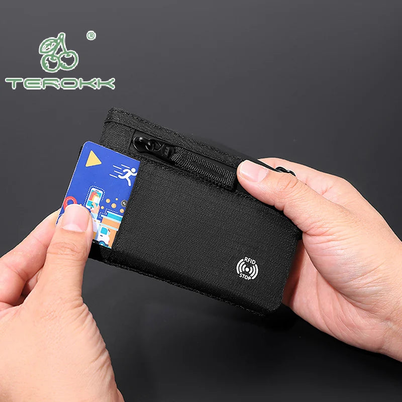 Rfid Credit Card Holder Men's Short Wallet Zipper Coin Bag X-pac Mini Travel Wallet Male Tactical Purse Coin Purse