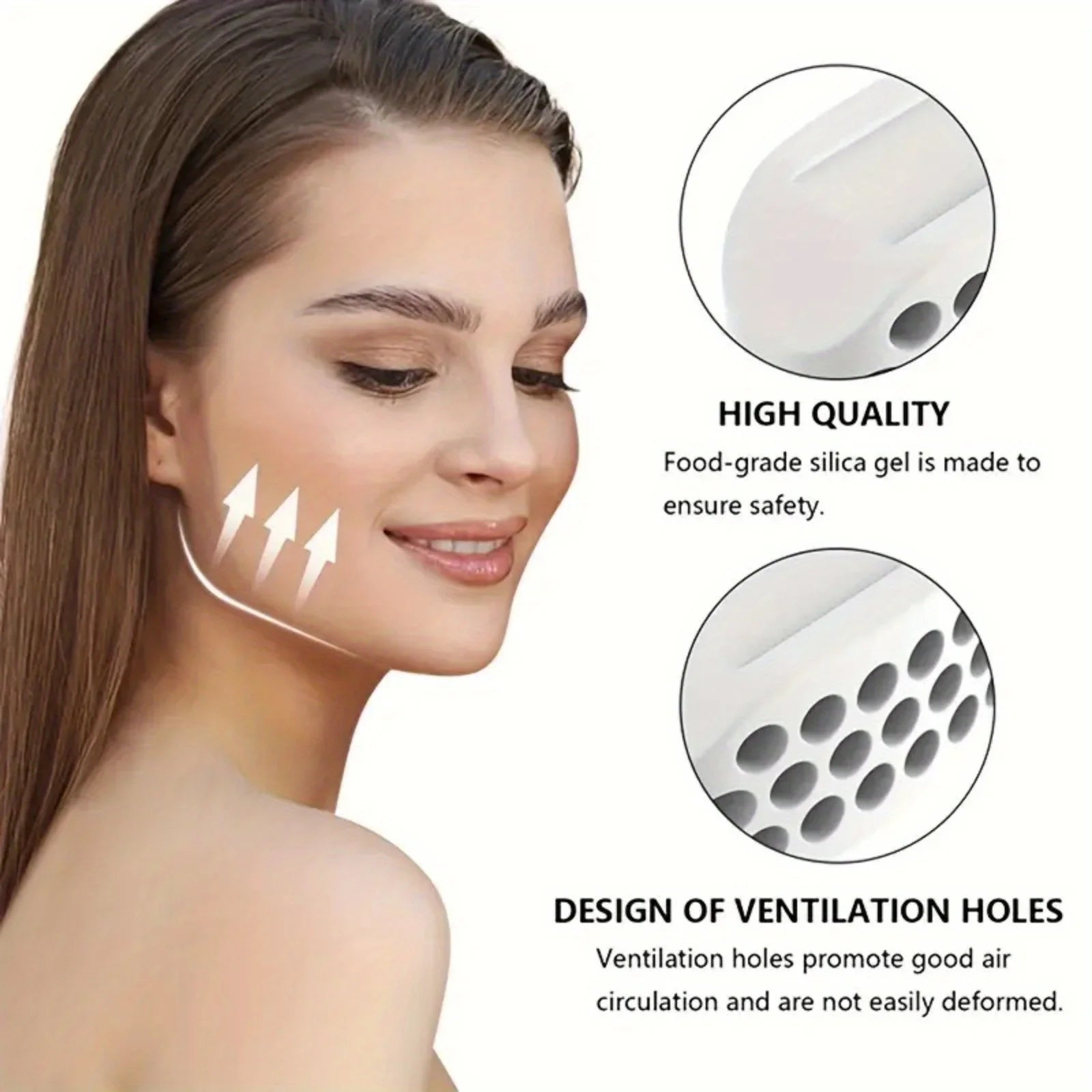 Facial Muscle Trainer - Silicone Jaw V Face Exerciser for Strengthening Masseter Muscles and Shaping Jawline