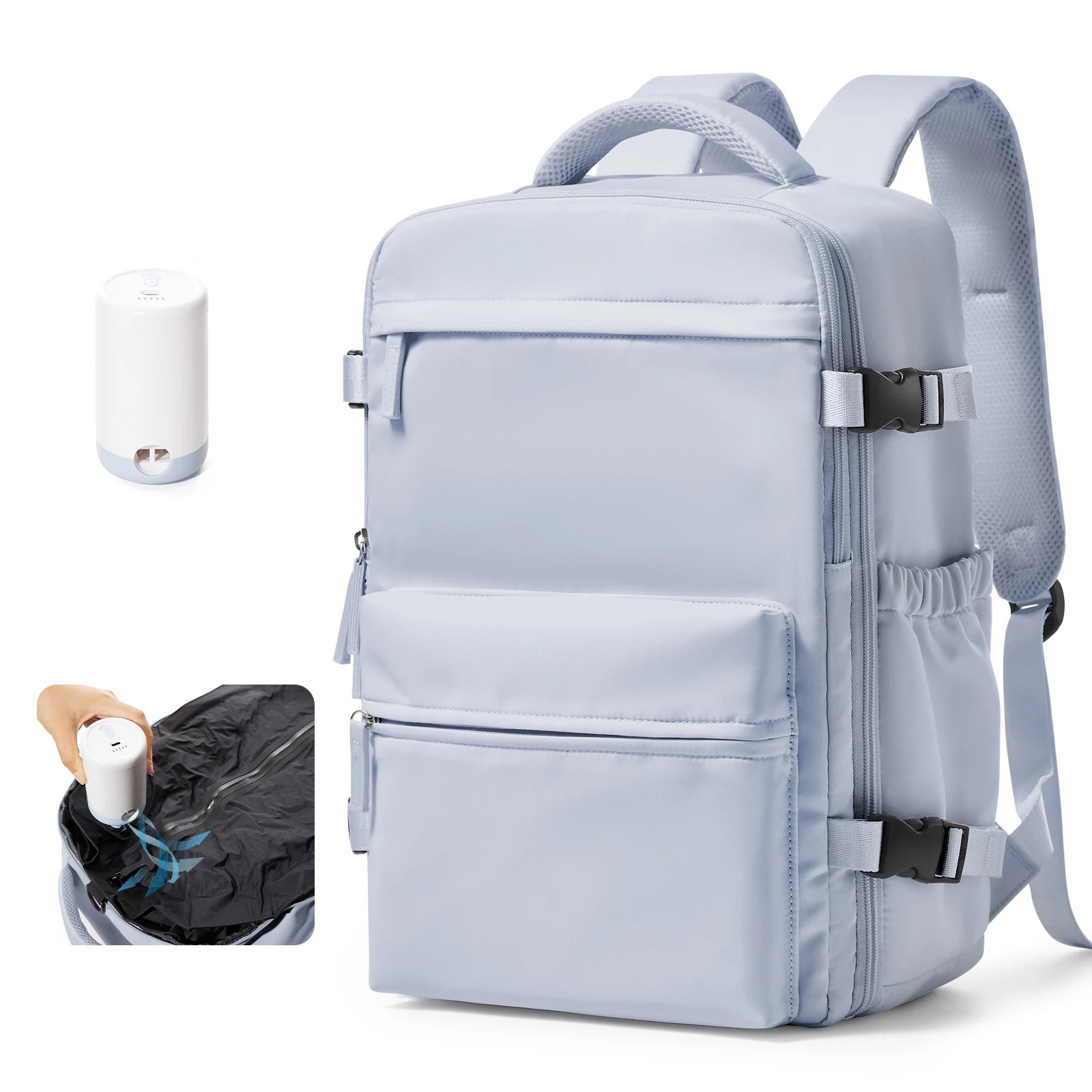 Mobile & Tablet Purple Backpack and pump