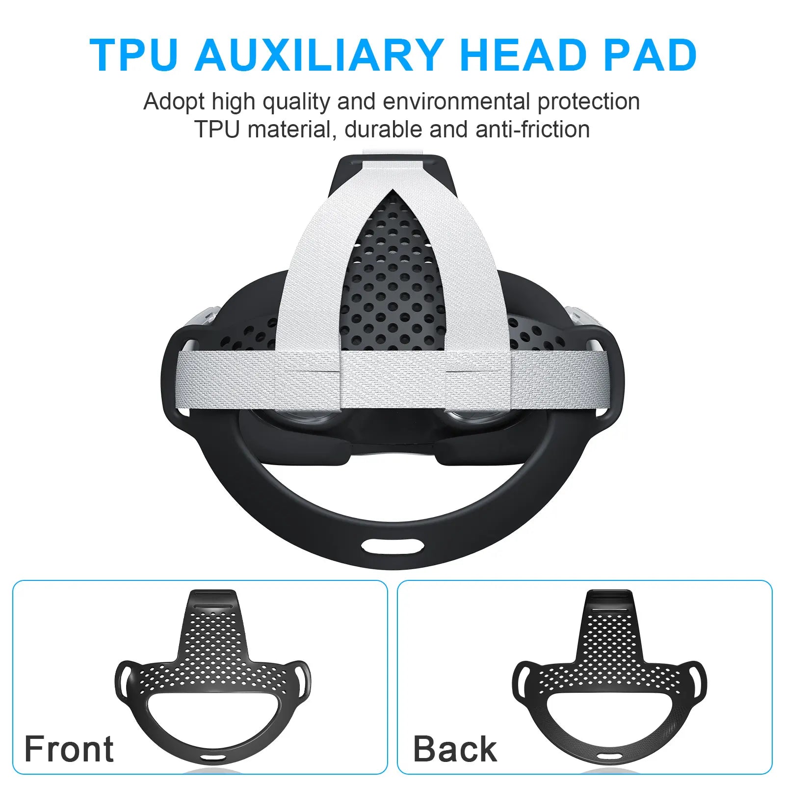For Meta Quest 3 Elite Head Strap Soft TPU Head Strap Back Pad Attachment Reduce Head Pressure for Meta Quest3 VR Accessories