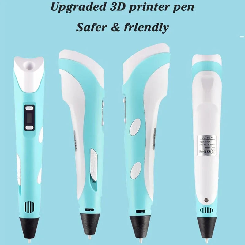 3D Pen LED Screen DIY 3D Printing Pen PLA Filament 3D Printer Pen Drawing Stift Creative Toy Gift For Kids Design Drawing