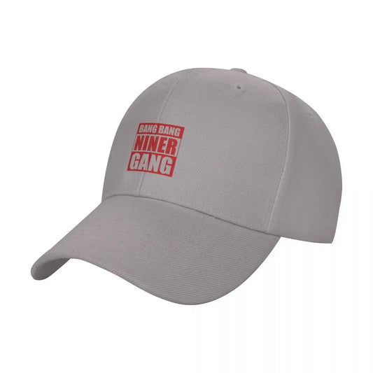 Bang Bang Niner Gang | 49ers Red Snapback Baseball Cap Black Hat for Men and Women, Adjustable Icon Sports Fanwear SF Team Accessory