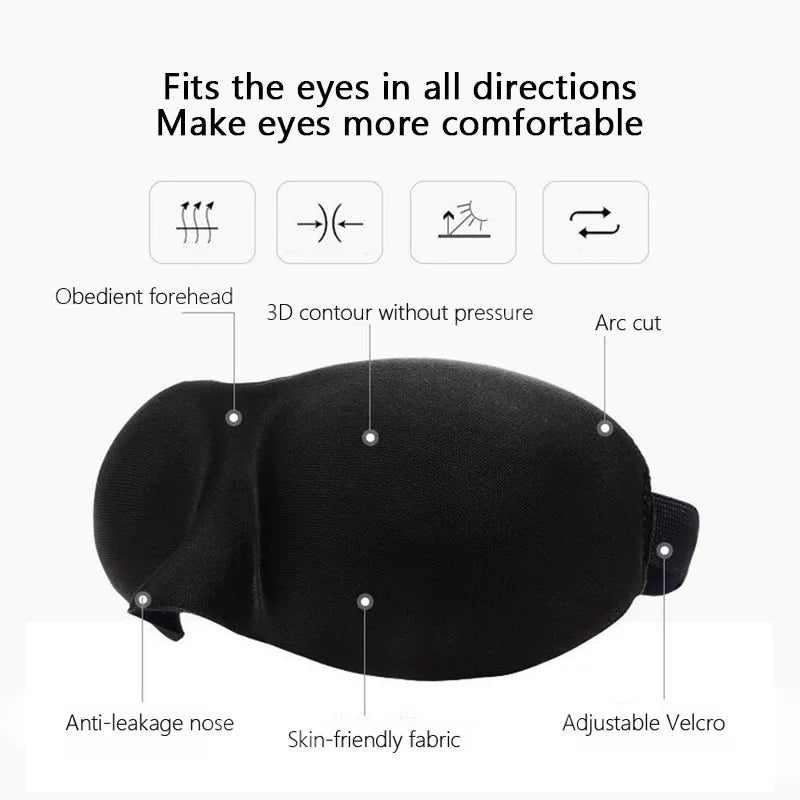 3D Sleeping Mask Eyepatch Block Out Light Eye Mask Soft Cover Rest Relax Sleep Aid Women Men Portable Blindfold Travel Eyepatch