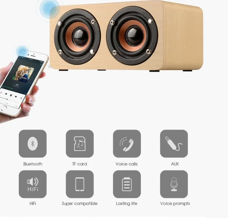 Wood Grain Wireless Bluetooth Speaker