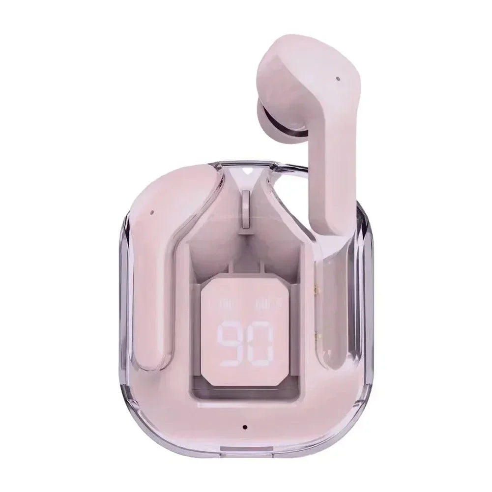 New Wireless Mini Earbuds LED Power Digital Display TWS Wireless Headset Stereo Sound Bluetooth Headphones for smartphones Pink