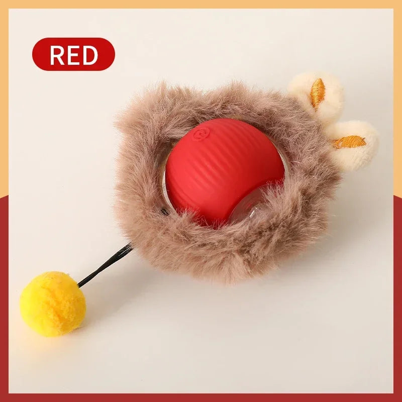 Cat Interactive ball Toy, Automatic Rolling Ball with Tail, Rechargeable Smart Pet Interactive Toy, Intelligent toy for Cat