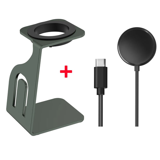 Metal Charger Stand for Google Pixel Watch 1 Wireless Charging Station Dock Base Non-Slip Holder for Google Smartwatch Charger Holder with C Port