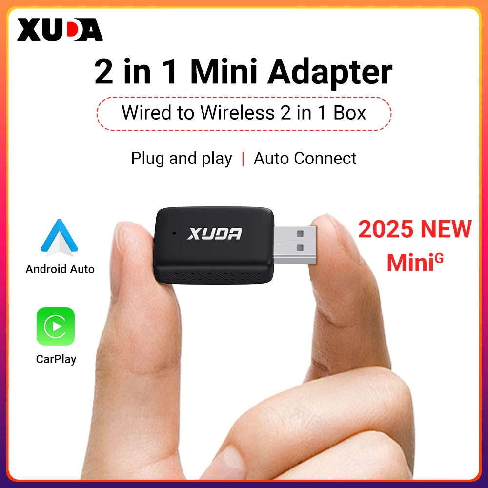 XUDA 2in1 Wireless Carplay Adapter Android Auto Smart Dongle Mini Box Plug And Play For Volvo Benz Cadillac Jeep Lexus Buick VW