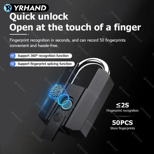 IP67 TTLock Smart Padlock — Bluetooth App Control, Fingerprint & Keyless Mini Lock Compatible with Alexa & Google Home