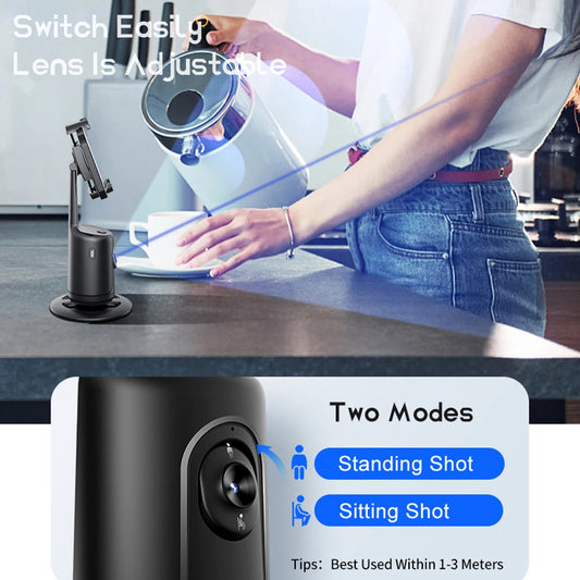 360° AI Face Tracking Gimbal Stabilizer — Smart Selfie Stick with Auto Follow for Mobile Phones