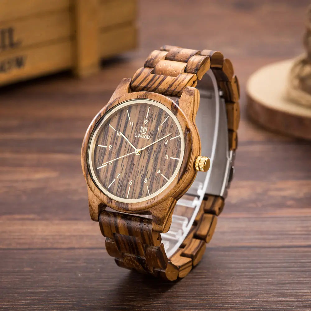 UWOOD Men's Wooden Quartz Watch - Black Sandalwood