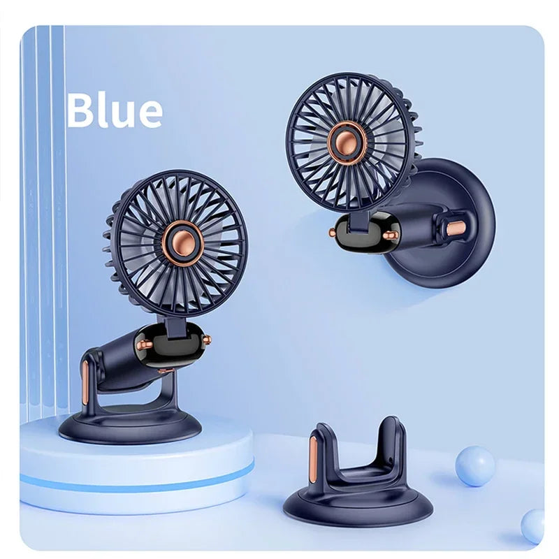 Handheld Mini Fan Portable USB Rechargeable, Foldable Neck Fan with 5 Speeds & Phone Holder, for Outdoor/Desk Use, Lightweight