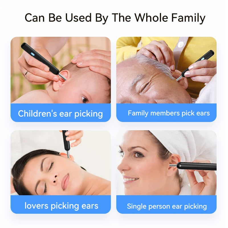 Ear Cleaner High Precision Ear Wax Removal Tool with Camera with LED Light Wireless Cleaner Smart Ear Cleaning Kit Health Care