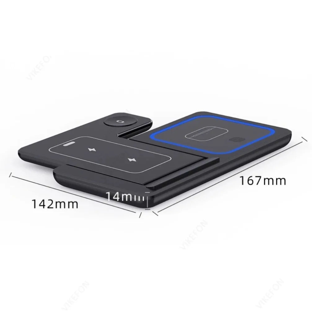 3 in 1 30W Foldable Wireless Charging Station for iPhone 16 15 14 13 12 Pro Max iWatch Ultra Airpods Pro Fast Charger Stand Dock