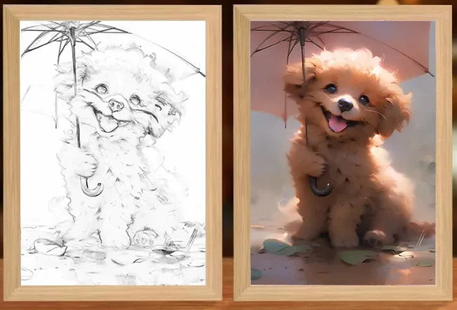 Glow LED Pet Paintings VIP 17X23CM