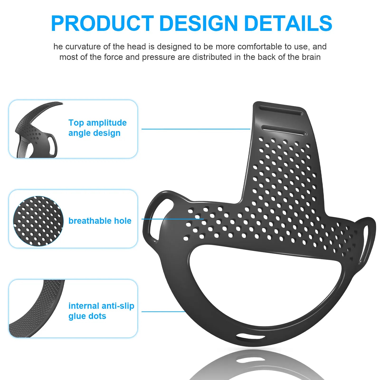 For Meta Quest 3 Elite Head Strap Soft TPU Head Strap Back Pad Attachment Reduce Head Pressure for Meta Quest3 VR Accessories