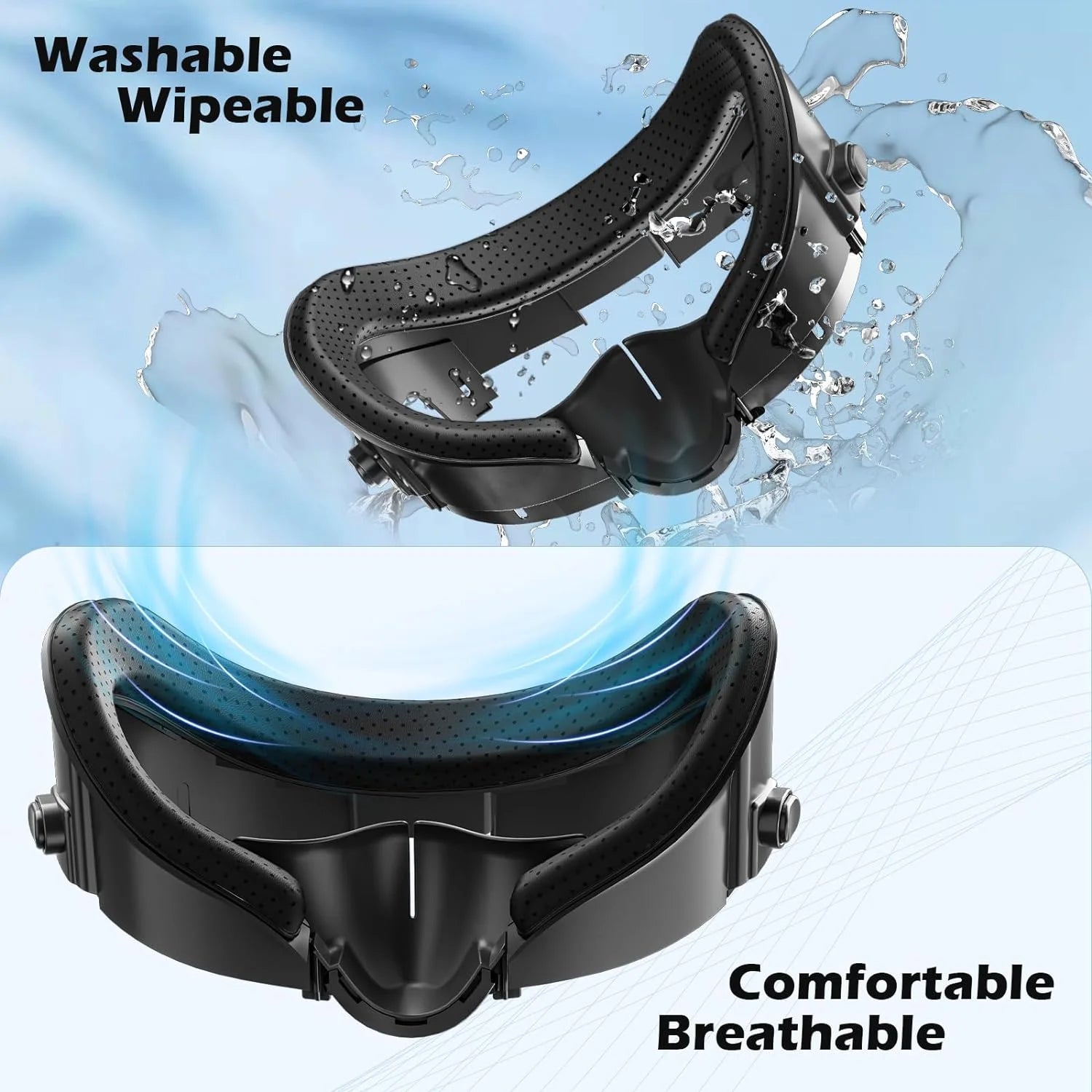 Facial Interface Face Cover for Meta Quest 3 VR with Anti-Light Nose Pad PU Leather Face Cushion for Meta Quest 3 Accessories