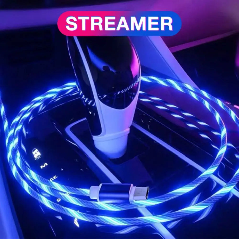 LED USB C Wire Micro USB Luminous Data Line Type C Type C Data Cord Glowing Cable Charge Wire Mobile Phone Charging Cables