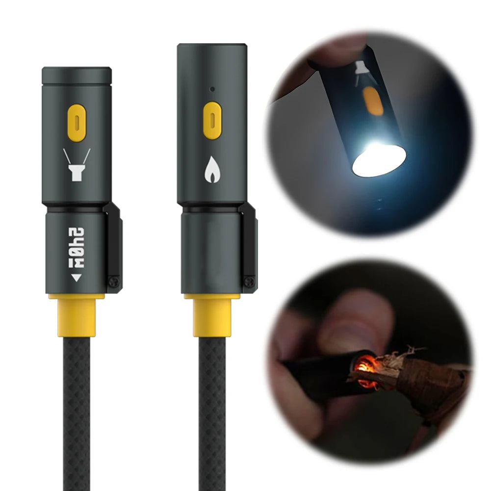 240W Braided USB C Cable with Lighter & LED Lighting Fast Phone Charging Cord for iPhone 16 Pro Max/Pad/Phones/Tablets/Laptop