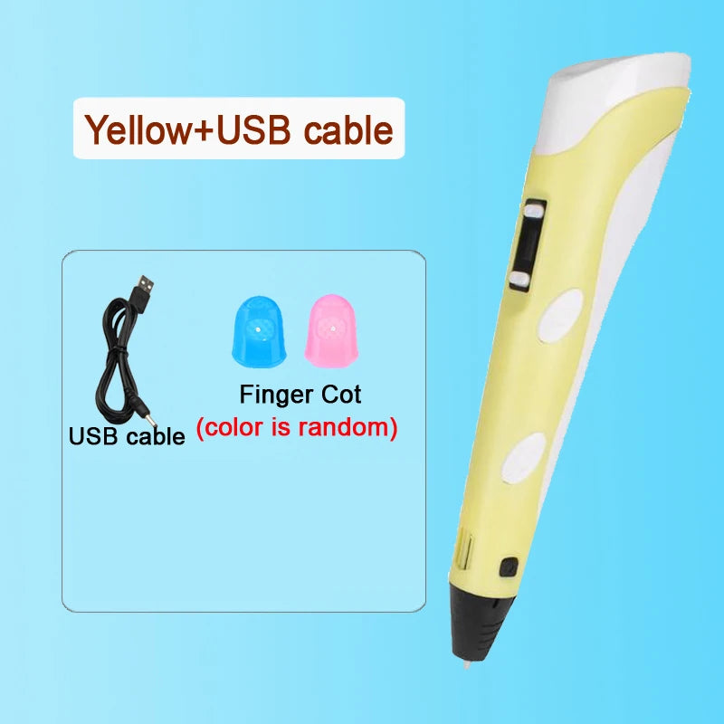 3D Pen LED Screen DIY 3D Printing Pen PLA Filament 3D Printer Pen Drawing Stift Creative Toy Gift For Kids Design Drawing