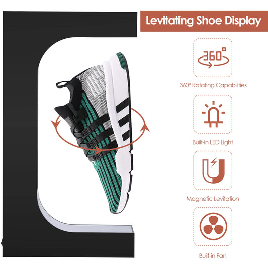 Floating Shoe Display Magnetic Levitation Sneaker Stand With LED Light Rotating Floating Holder Rack For Holiday Birthday Gifts