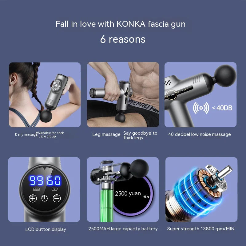 Aptus Praxis 99-Speed Deep Tissue Massage Gun with 8 Heads & LED Display
